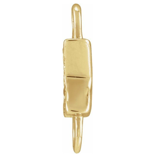 14K Yellow Or White Or Rose Gold  Petite Pave Round .75 Mm I1, G-H :: 0.03 Ctw Polished Natural Diamond Initial A Link