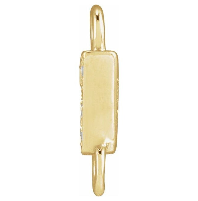 14K Yellow Or White Or Rose Gold  Petite Pave Round .75 Mm I1, G-H :: 0.03 Ctw Polished Natural Diamond Initial A Link