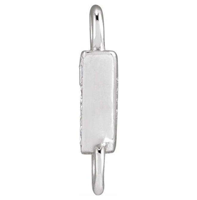 14K Yellow Or White Or Rose Gold  Petite Pave Round .75 Mm I1, G-H :: 0.03 Ctw Polished Natural Diamond Initial A Link
