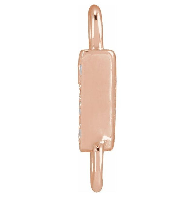 14K Yellow Or White Or Rose Gold  Petite Pave Round .75 Mm I1, G-H :: 0.03 Ctw Polished Natural Diamond Initial A Link