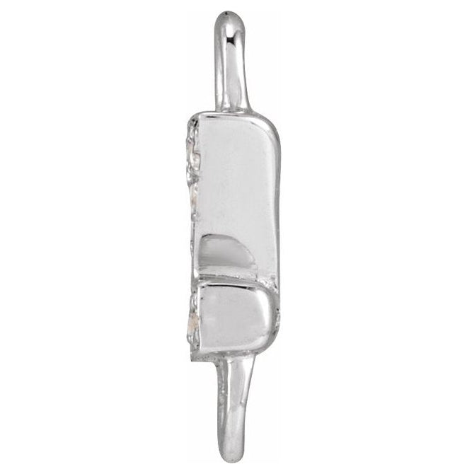 14K Yellow Or White Or Rose Gold  Petite Pave Round .75 Mm I1, G-H :: 0.03 Ctw Polished Natural Diamond Initial A Link