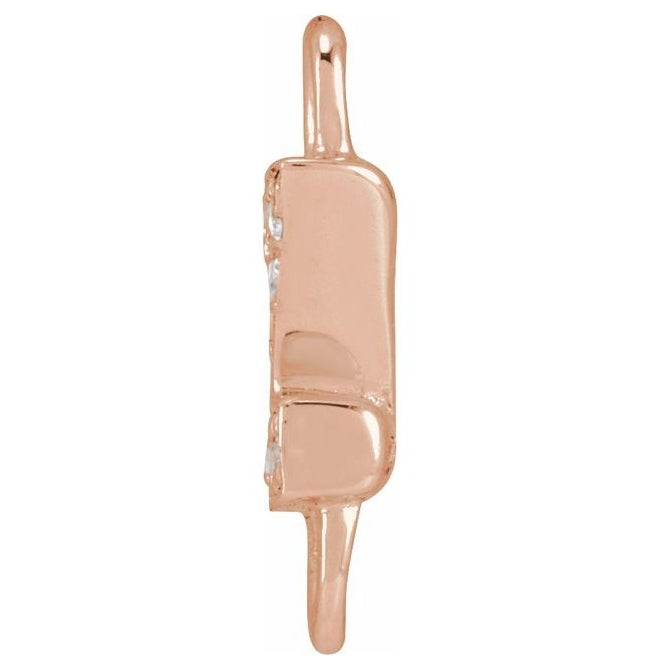 14K Yellow Or White Or Rose Gold  Petite Pave Round .75 Mm I1, G-H :: 0.03 Ctw Polished Natural Diamond Initial A Link