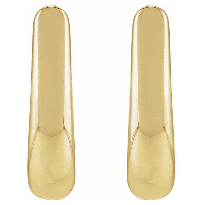 14K Yellow Gold 15 Mm 4 Mm Pair Hinged Polished Hinged Hoop Earrings