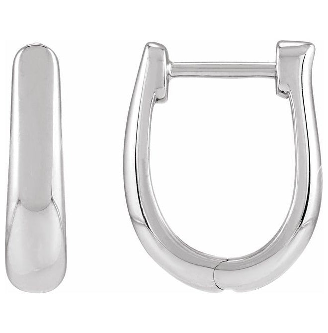 14K Yellow Gold 15 Mm 4 Mm Pair Hinged Polished Hinged Hoop Earrings