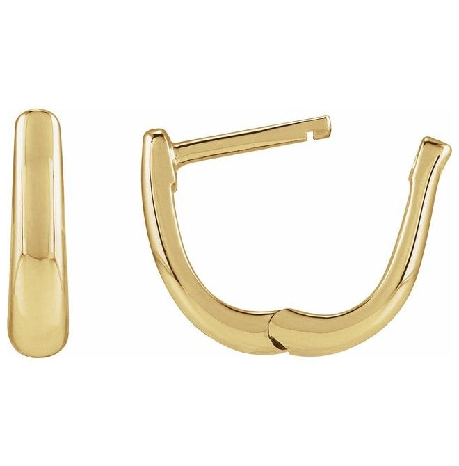 14K Yellow Gold 10 Mm 2.8 Mm Pair Hinged Polished Hinged Hoop Earrings