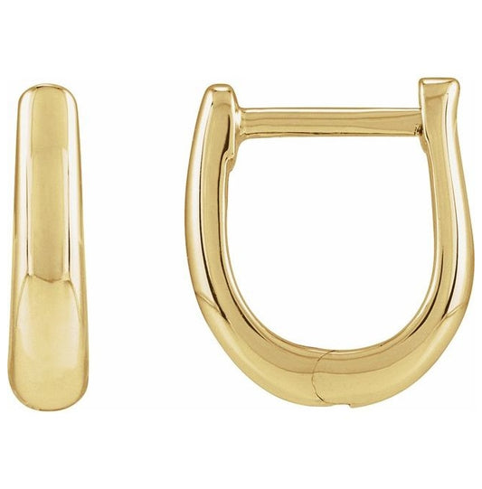 14K Yellow Gold 10 Mm 2.8 Mm Pair Hinged Polished Hinged Hoop Earrings