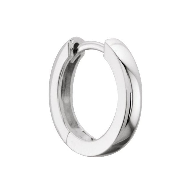 14K White Gold 18 Mm 2.75 Mm Each Hinged Polished Hinged Hoop Earring