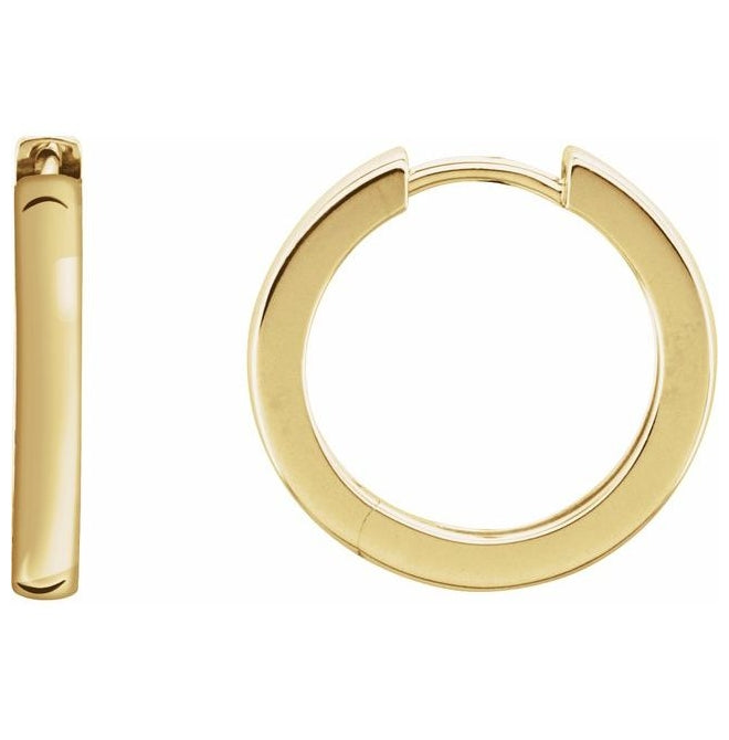 14K Yellow Or White Gold Or Sterling Silver 20 Mm x 2.8 Mm Pair Hinged Polished Hinged Hoop Earrings