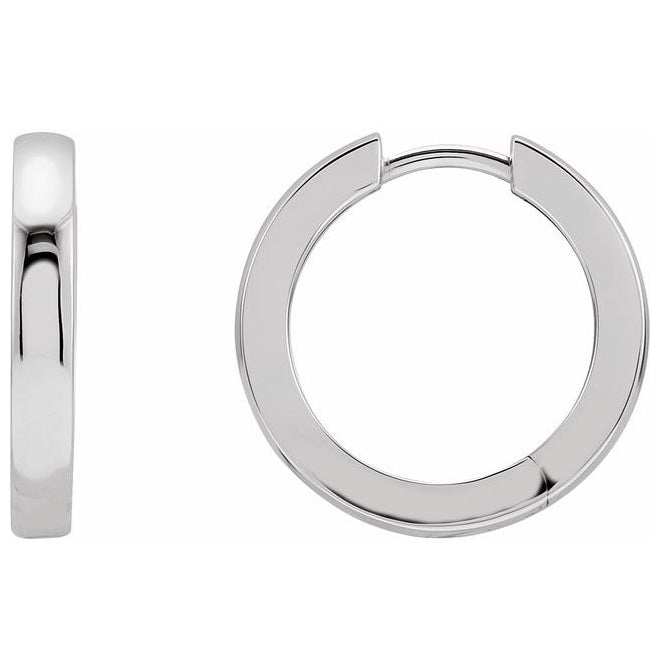 14K Yellow Or White Gold Or Sterling Silver 20 Mm x 2.8 Mm Pair Hinged Polished Hinged Hoop Earrings