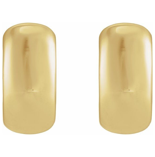 14K Yellow Or White Gold Or Sterling Silver 15 Mm x 6.8 Mm Pair Hinged Polished Hinged Earrings