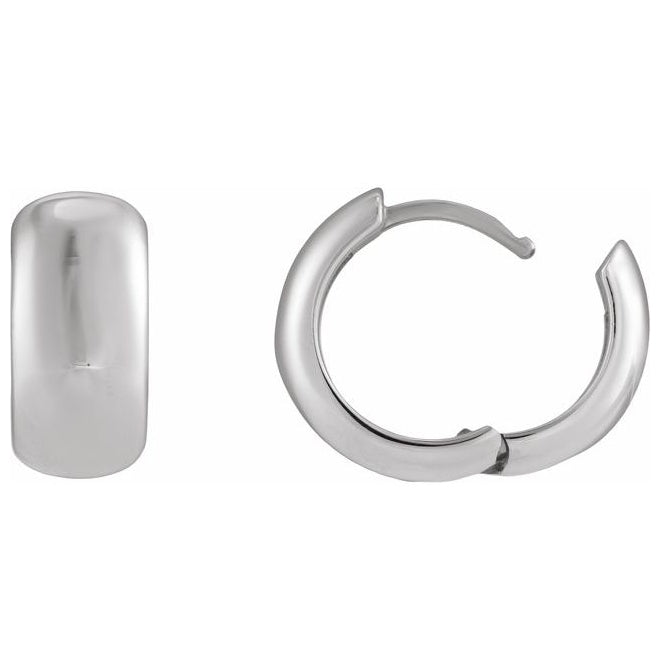 14K Yellow Gold Or Sterling Silver 15 Mm x 6.8 Mm Each Hinged Polished Hinged Earring
