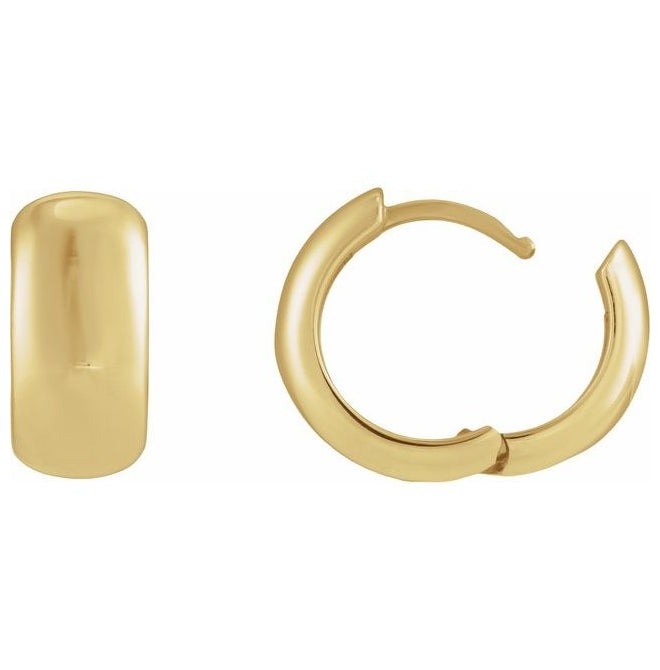 14K Yellow Or White Gold Or Sterling Silver 15 Mm x 6.8 Mm Pair Hinged Polished Hinged Earrings