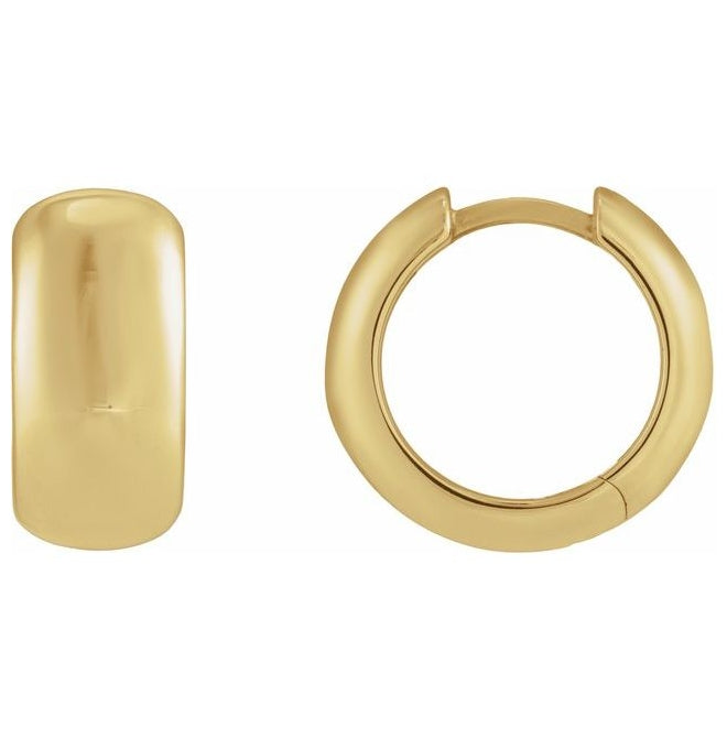 14K Yellow Or White Gold Or Sterling Silver 15 Mm x 6.8 Mm Pair Hinged Polished Hinged Earrings