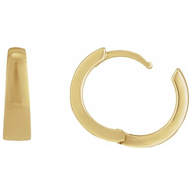 14K Yellow Gold Or Sterling Silver 15 Mm 4.4 Mm Pair Polished Hinged Hoop Earring