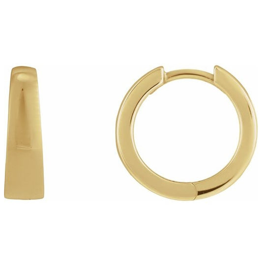 14K Yellow Gold Or Sterling Silver 15 Mm 4.4 Mm Pair Polished Hinged Hoop Earring