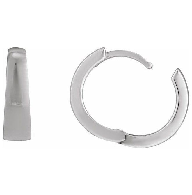 14K Yellow Gold Or Sterling Silver 15 Mm 4.4 Mm Pair Polished Hinged Hoop Earring