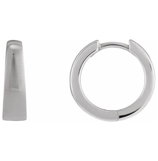 14K Yellow Gold Or Sterling Silver 15 Mm 4.4 Mm Pair Polished Hinged Hoop Earring