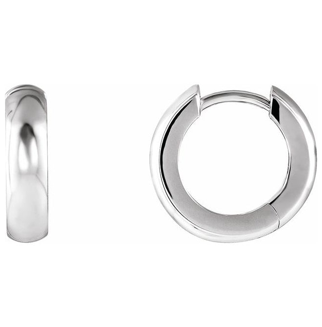 Sterling Silver Hinged 14.25 mm Hoop Earrings