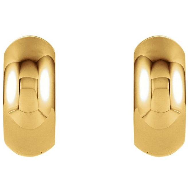 14K Yellow Gold Or Sterling Silver 20.4 Mm x 5.7 Mm Pair Hinged Polished Hinged Hoop Earrings