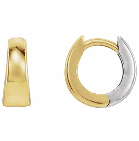 14K Yellow/White Gold Hinged 10.25 mm Hoop Earring