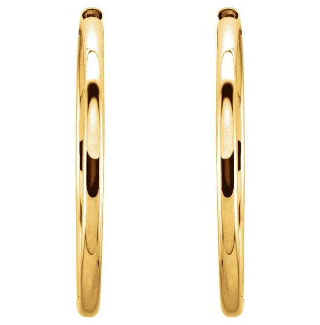 14K Yellow Or White Gold Each Hinged Polished Hinged Hoop Earring