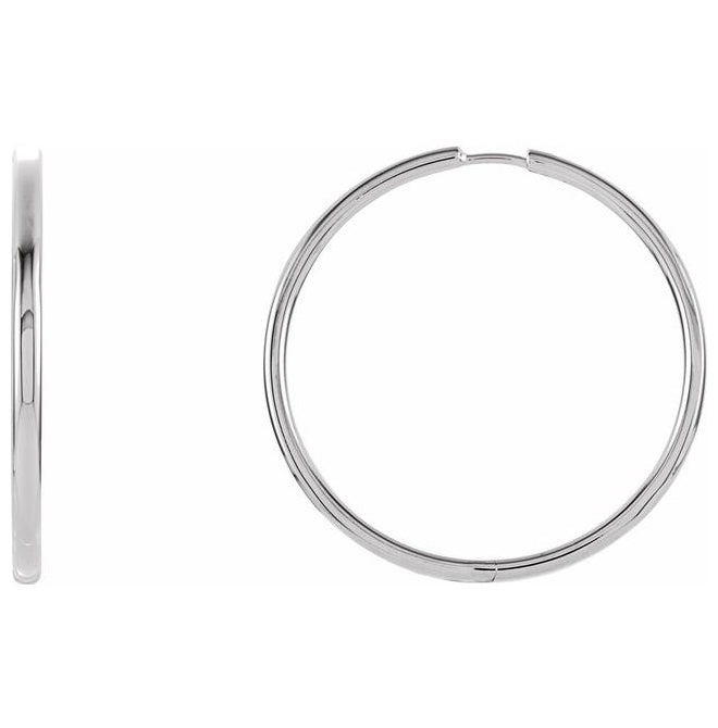 14K Yellow Or White Gold Each Hinged Polished Hinged Hoop Earring
