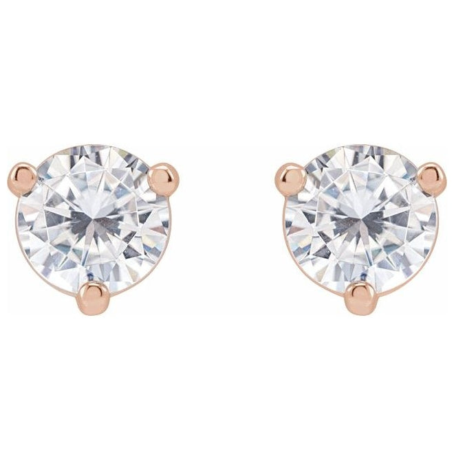 14K Rose Gold 5 mm Round Stuller Lab-Grown Moissanite Earrings
