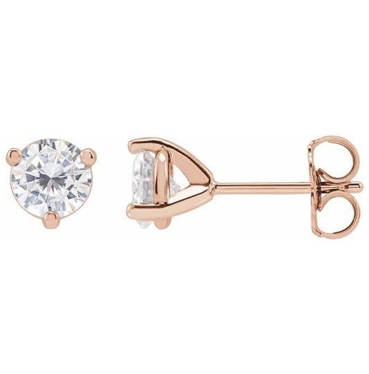 14K Rose Gold 5 mm Round Stuller Lab-Grown Moissanite Earrings