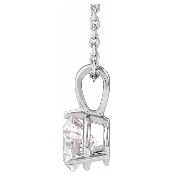 14K Yellow Or White Gold Round Si1-Si2, G-H 18 In Polished Lab-Grown Diamond Solitaire 3-Prong Necklace