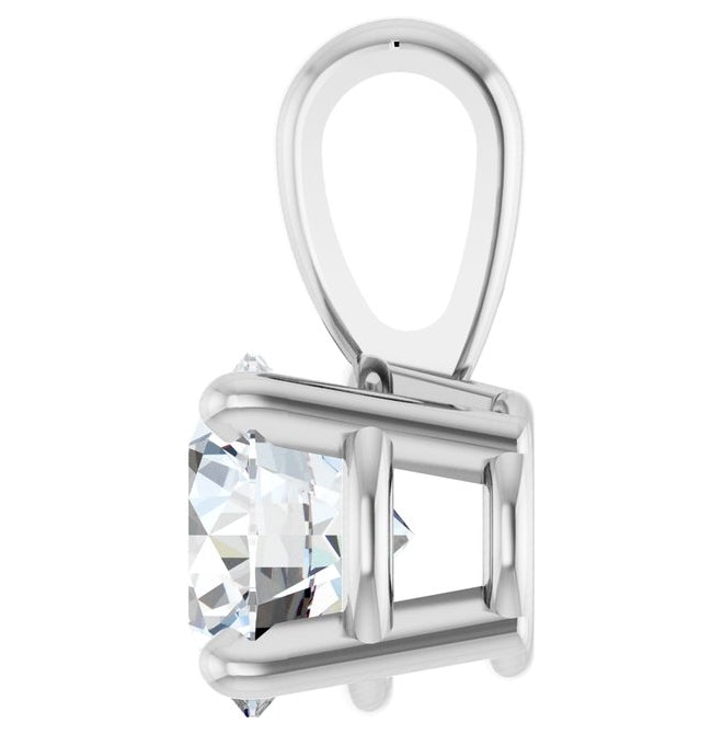 14K Yellow Or White Gold Round  I1, G-H Polished Natural Diamond Solitaire 4-Prong Pendant