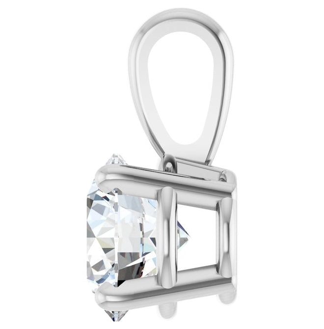 14K Yellow Or White Gold Round  I1, G-H Polished Natural Diamond Solitaire 4-Prong Pendant