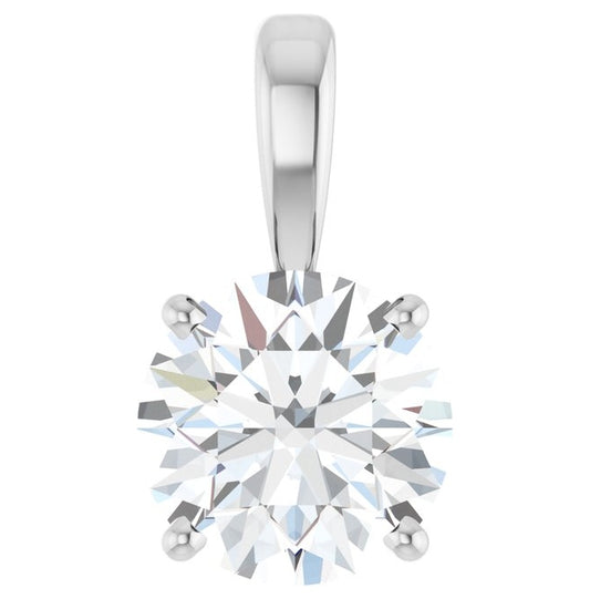 14K Yellow Or White Gold Round  Vs, F-G Polished Lab-Grown Diamond 4-Prong Solitaire Pendant