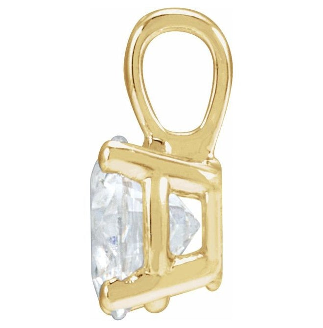 14K Yellow Or White Gold Round  Vs, F-G Polished Lab-Grown Diamond 4-Prong Solitaire Pendant