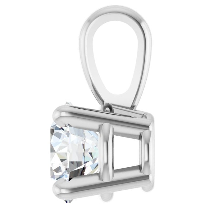 14K Yellow Or White Gold Round  Vs, F-G Polished Lab-Grown Diamond 4-Prong Solitaire Pendant