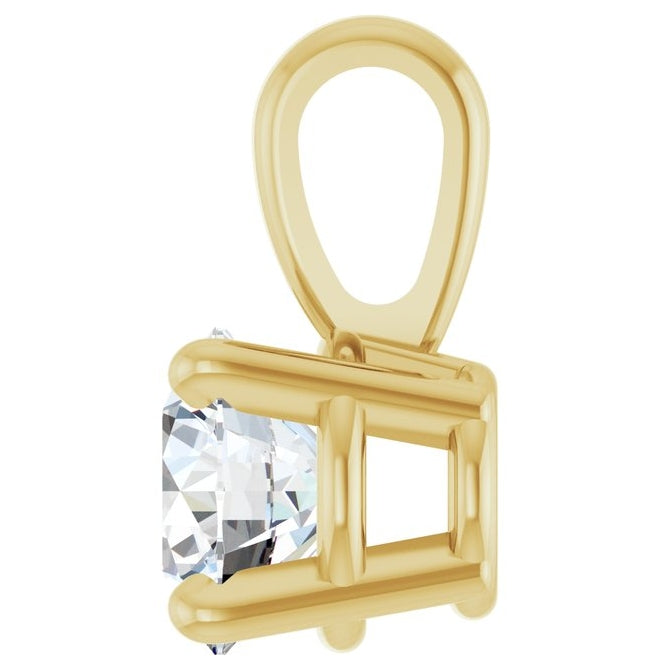 14K Yellow Or White Gold Round  Vs, F-G Polished Lab-Grown Diamond 4-Prong Solitaire Pendant