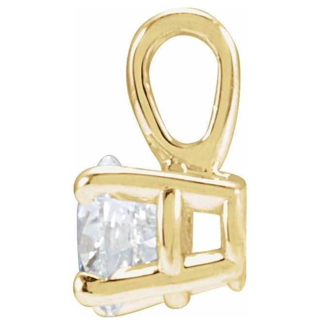 14K Yellow Or White Gold Round  Vs, F-G Polished Lab-Grown Diamond 4-Prong Solitaire Pendant