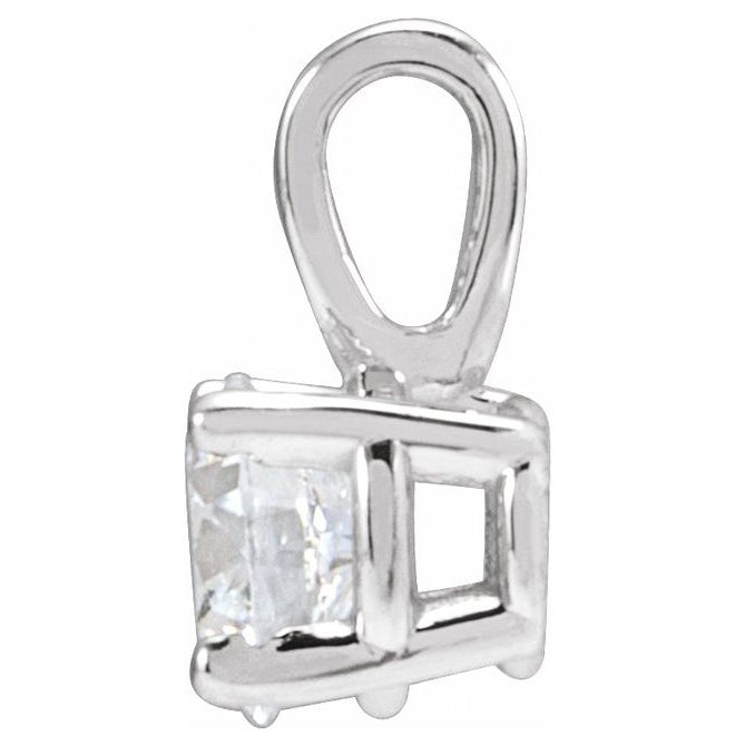 14K Yellow Or White Gold Round  Vs, F-G Polished Lab-Grown Diamond 4-Prong Solitaire Pendant