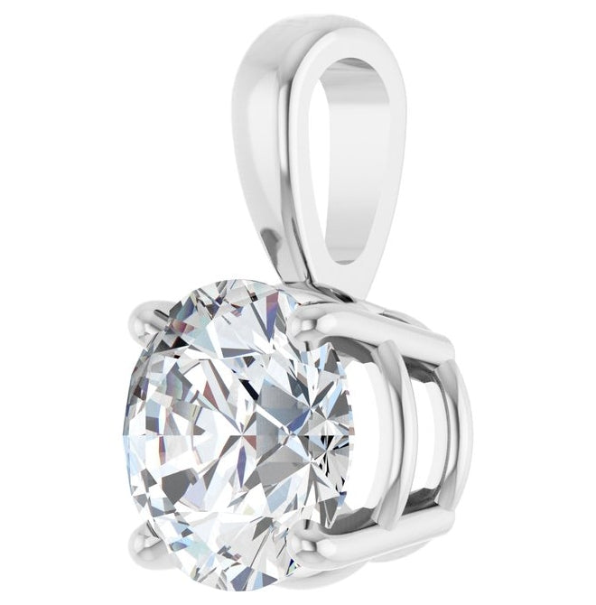 14K Yellow Or White Gold Round  Vs, F-G Polished Lab-Grown Diamond 4-Prong Solitaire Pendant