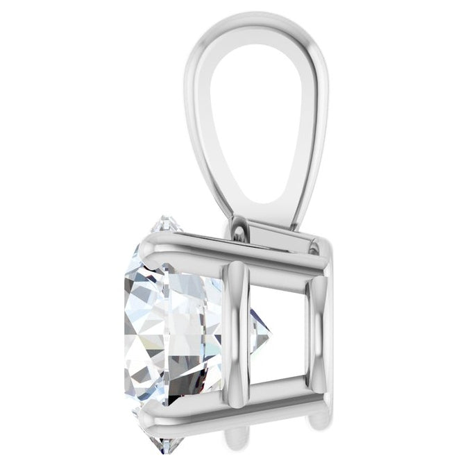 14K Yellow Or White Gold Round  Vs, F-G Polished Lab-Grown Diamond 4-Prong Solitaire Pendant