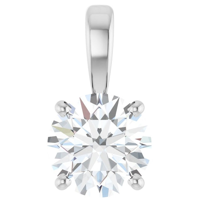 14K Yellow Or White Gold Round  Vs, F-G Polished Lab-Grown Diamond 4-Prong Solitaire Pendant