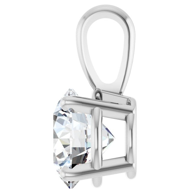 14K Yellow Or White Gold Round  Vs, F-G Polished Lab-Grown Diamond 4-Prong Solitaire Pendant