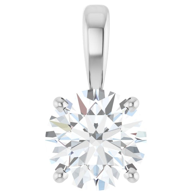14K Yellow Or White Gold Round  Vs, F-G Polished Lab-Grown Diamond 4-Prong Solitaire Pendant
