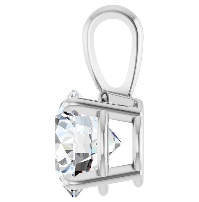 14K Yellow Or White Gold Round  Vs, F-G Polished Lab-Grown Diamond 4-Prong Solitaire Pendant