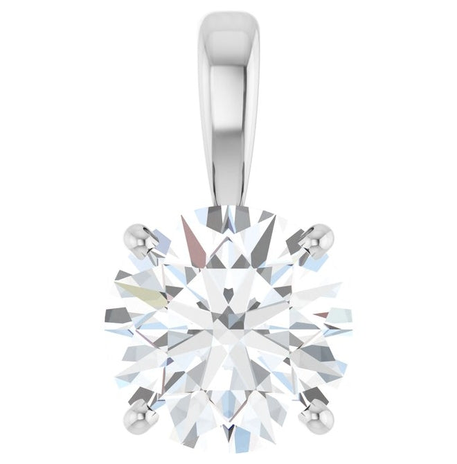 14K Yellow Or White Gold Round  Vs, F-G Polished Lab-Grown Diamond 4-Prong Solitaire Pendant