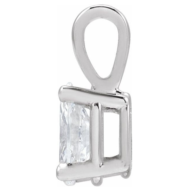 14K Yellow Or White Gold Oval 5 X 3Mm I1, Ghi Polished 1/4 Ct Natural Diamond 4-Prong Pendant