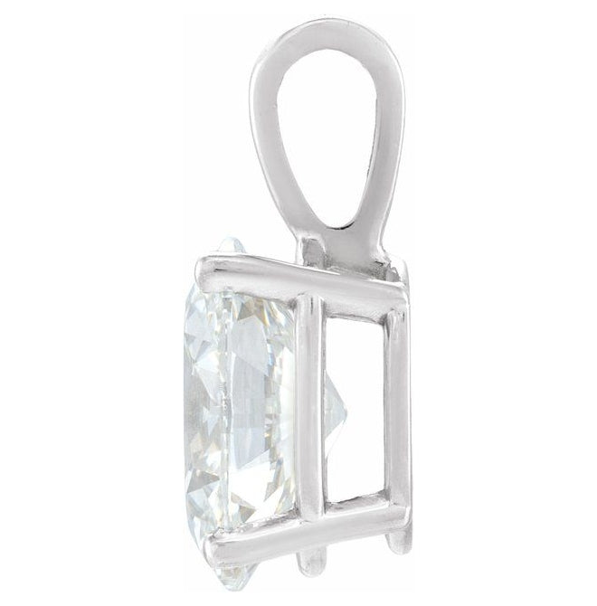 14K Yellow Or White Gold Oval 8 X 6Mm Vs, Fg Polished 1 Ct Lab-Grown Diamond 4-Prong Pendant