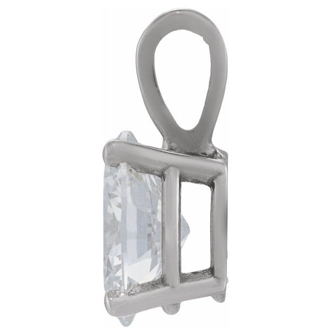 14K Yellow Or White Gold Oval 6 X 4Mm Vs, Fg Polished 1/2 Ct Lab-Grown Diamond 4-Prong Pendant