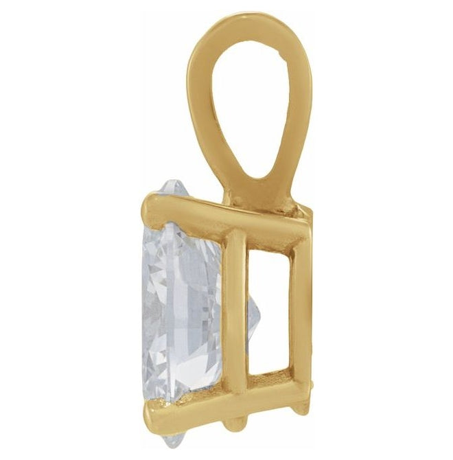 14K Yellow Or White Gold Oval 6 X 4Mm Vs, Fg Polished 1/2 Ct Lab-Grown Diamond 4-Prong Pendant