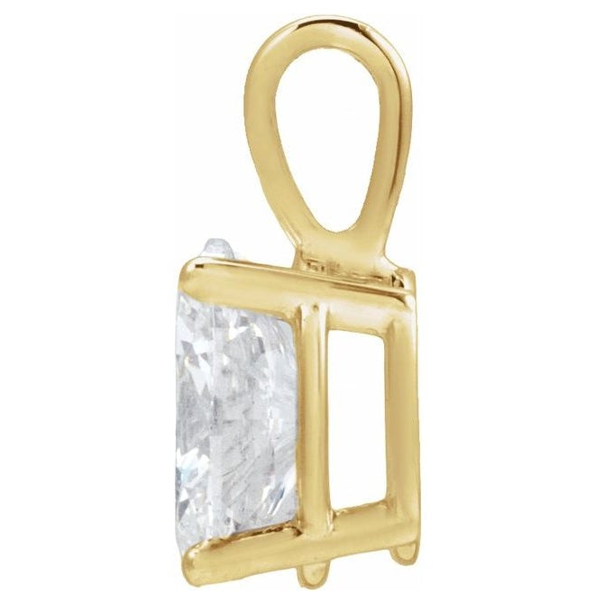 14K Yellow Or White Gold Oval 7 X 5Mm Vs, Fg Polished 3/4 Ct Lab-Grown Diamond 4-Prong Pendant