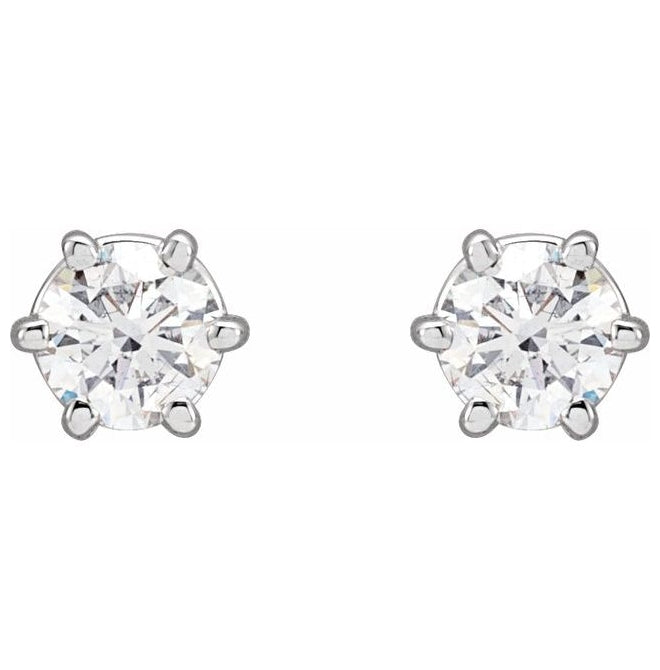 14K White Gold 1/2 CTW Natural Diamond Stud Earrings